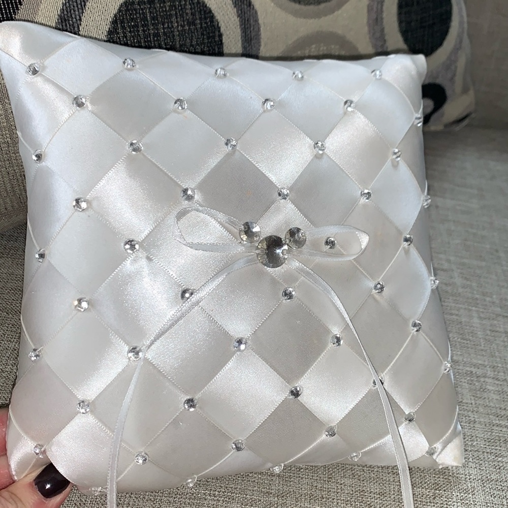 Ring Bearer pillow with Mickey shaped crystals